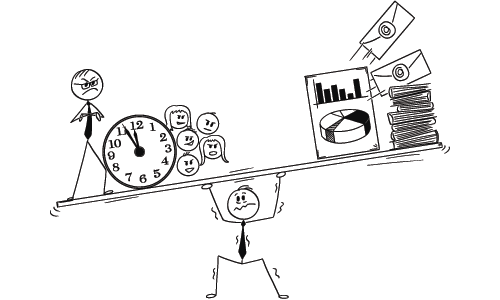 Illustration of leader balancing resources