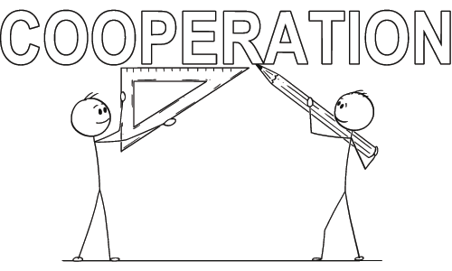 Illustration of leaders cooperating