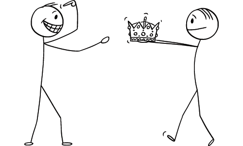 Illustration of Excited Person Receiving Crown