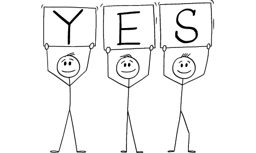 Illustration of People Saying Yes