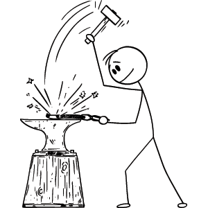 Illustration of a Person Doing Metalwork