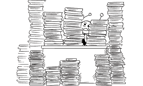 Illustration of Manager Buried Under Stack of Papers