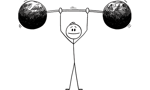 Illustration of Person Lifting Big Weight