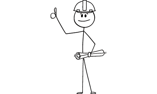 Illustration of Engineer Giving Thumbs Up