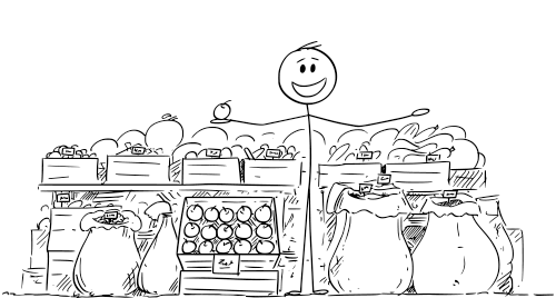 Illustration of Manager Opening a Store